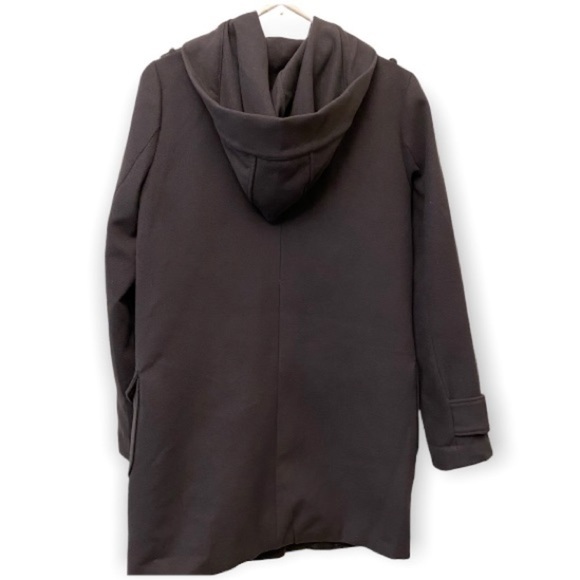 BB Dakota Gray Pea Coat Miner Jacket Toggle Buttons Size Medium Hooded - Picture 3 of 10